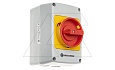 Переключатель PNGBS 25 92 LK, аварийный, 4P, 25A, тип 0-1, 11kW(400VAC по АС-23), красная блокируемая в 0 рукоятка, в корпусе IP65 от интернет-магазина amperkin.by