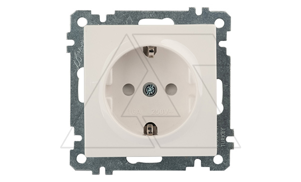 21 - Розетка 2P+E, защ. шторки, белый