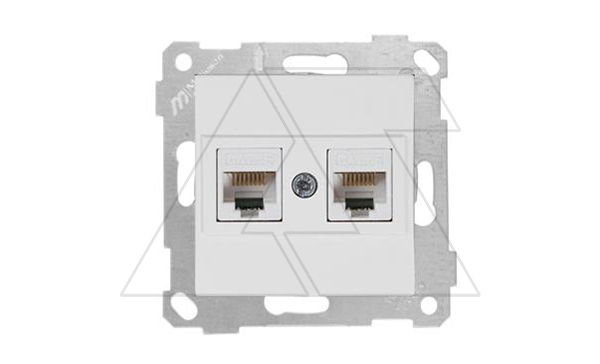 Rita - Розетка 2хRJ-45 кат. 5e UTP, белый