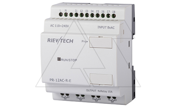 Программируемый логический контроллер PR-12AC-R-E, 110_240VAC, 8DI, 4RO, RTC, RS232, нерасширяемый Программируемый логический контроллер PR-12AC-R-E, 110_240VAC, 8DI, 4RO, RTC, RS232, нерасширяемый