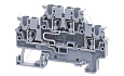 Клемма двухъярусная CXDL2.5(I.S) /5x72,7mm, пружинная, со связью потенциала, 4 присоед., 2,5(max 4)mm2, 24A, 1000V, серая от интернет-магазина amperkin.by