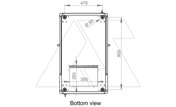Щит серверный телеком. 19", 42U, ВxШxГ 2010x600x1000мм, DYNAmic Basic Server, напольный, перед. дверь перф., задняя дверь перф. с каб. вводом, черный