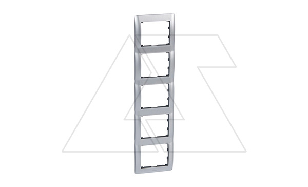 Galea Life - Рамка Metallic на 5 постов вертикальная, Brushed Aluminium