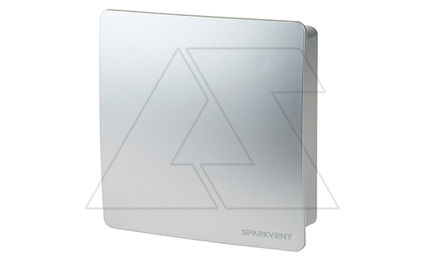 Вентилятор MZ-100 SS, без управления, серебристый, короткий патрубок 38мм, Ø100мм, вал на подшипниках, обратный клапан, 230В, 9,5Вт, 95м³/ч