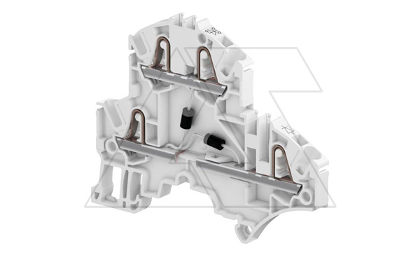 Клемма ZK6-BL/8 пружинный зажим, для нейтрали, 2 контакта, 41А, 1000В, синий