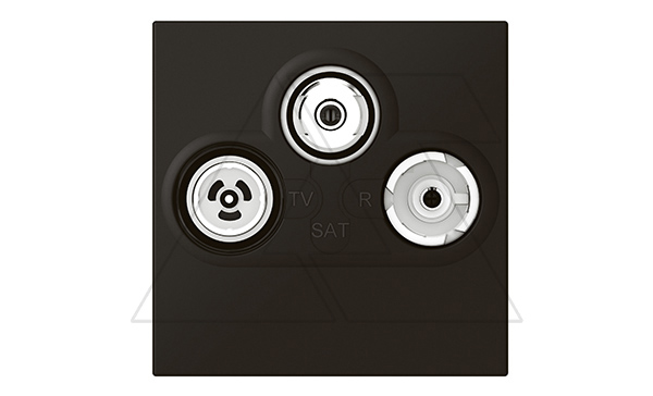 Mosaic - Розетка TV-FM-SAT, 2М, матовый черный