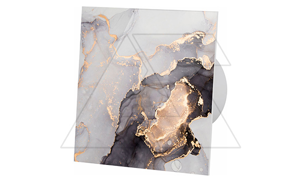 Панель декоративная для вентиляторов dRim Ø100/125мм, универсальная, стекло, розово-золотой мрамор (стикерованный)