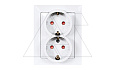 OPAL - Розетка 2x2P+E с рамкой, со шторками, белый от интернет-магазина amperkin.by