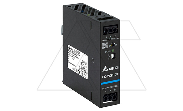 Блок питания импульсный Force-GT, 120W, 5А, 90_264VAC / 24VDC, DIN35, реле DC OK, винт.клеммы, ал.корпус Блок питания импульсный Force-GT, 120W, 5А, 90_264VAC / 24VDC, DIN35, реле DC OK, винт.клеммы, ал.корпус