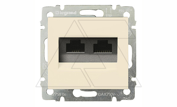 Valena - Розетка 2хRJ-45 UTP CAT5E 8конт., сл.кость