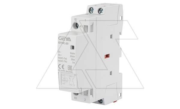 Контактор модульный GYHC-2P, 20A, 1NO+1NC, 230VAC, 1M