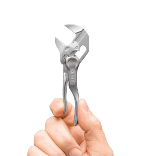 Клещи переставные - гаечный ключ XS 100, 28 мм (1"), L-100 мм, Cr-V, хромированные (KNIPEX)