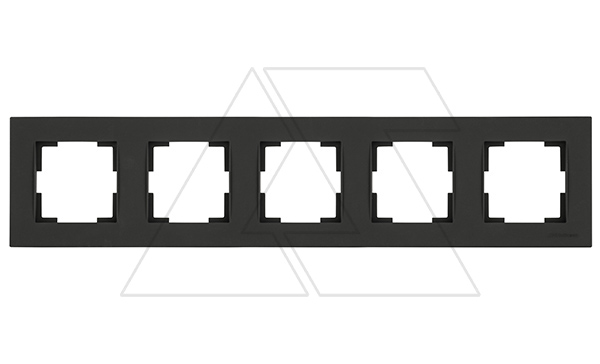 Rita - Рамка 5 постов, горизонтальный монтаж, черный мат