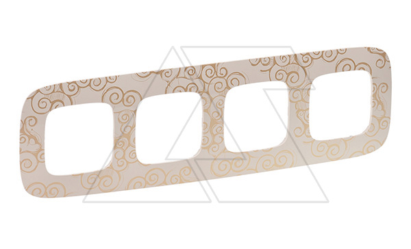 Valena Allure - Рамка 4 поста верт/гориз, нарцисс золото