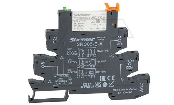 Реле интерфейсное RNC1CO024 с колодкой SNC05-E-A, винтовой зажим, 1CO, 6A(250VAC), 24VAC/DC, LED, W=6.2mm