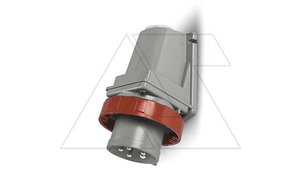 Разъем пром. силовой CEE настенный угловой, штекер, 32A, 3P+N+E 6h, 346_415VAC 50/60Hz, IP66/IP67/IP69, серия OPTIMA