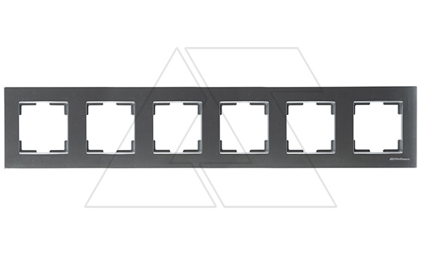 Rita - Рамка 6 постов, горизонтальный монтаж, нерж. сталь