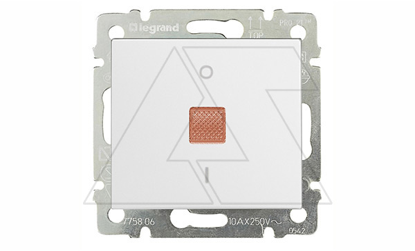 Valena - Выключатель двухполюсный с индикацией, белый