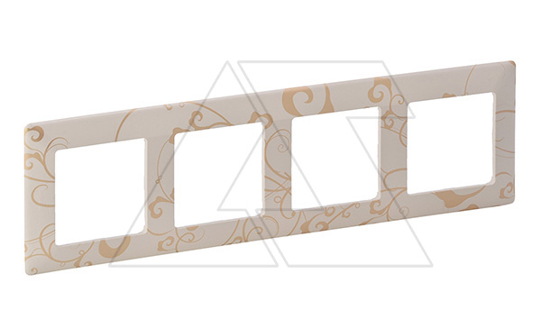 Valena Life - Рамка 4 поста верт/гориз, ампир бежевый