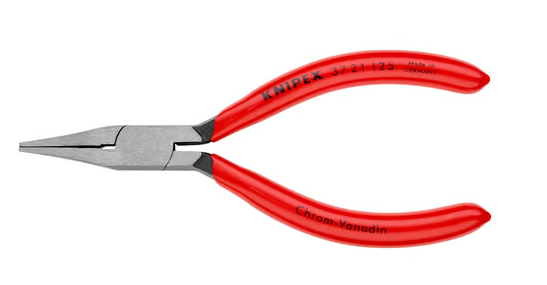 Плоскогубцы захватные прецизионные, плоские вогнутые узкие губки, L-125 мм, чёрные, обливные рукоятки (KNIPEX)