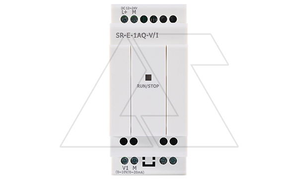 Модуль расширения SR-E-AQ-V/I, 12_24VDC, 1AO(0_10V, 0/4_20mA, res:0.01V/0.02mA), для ПЛК серий SR и PR