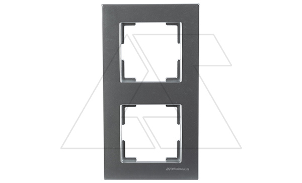 Rita - Рамка 2 поста, вертикальный монтаж, нерж. сталь