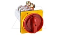 Переключатель BS 400 92 LK, аварийный, 4P, 400A, тип 0-1, 60kW(400VAC по АС-23), на дверь, красная блокируемая в 0 рукоятка, фронт IP54 от интернет-магазина amperkin.by
