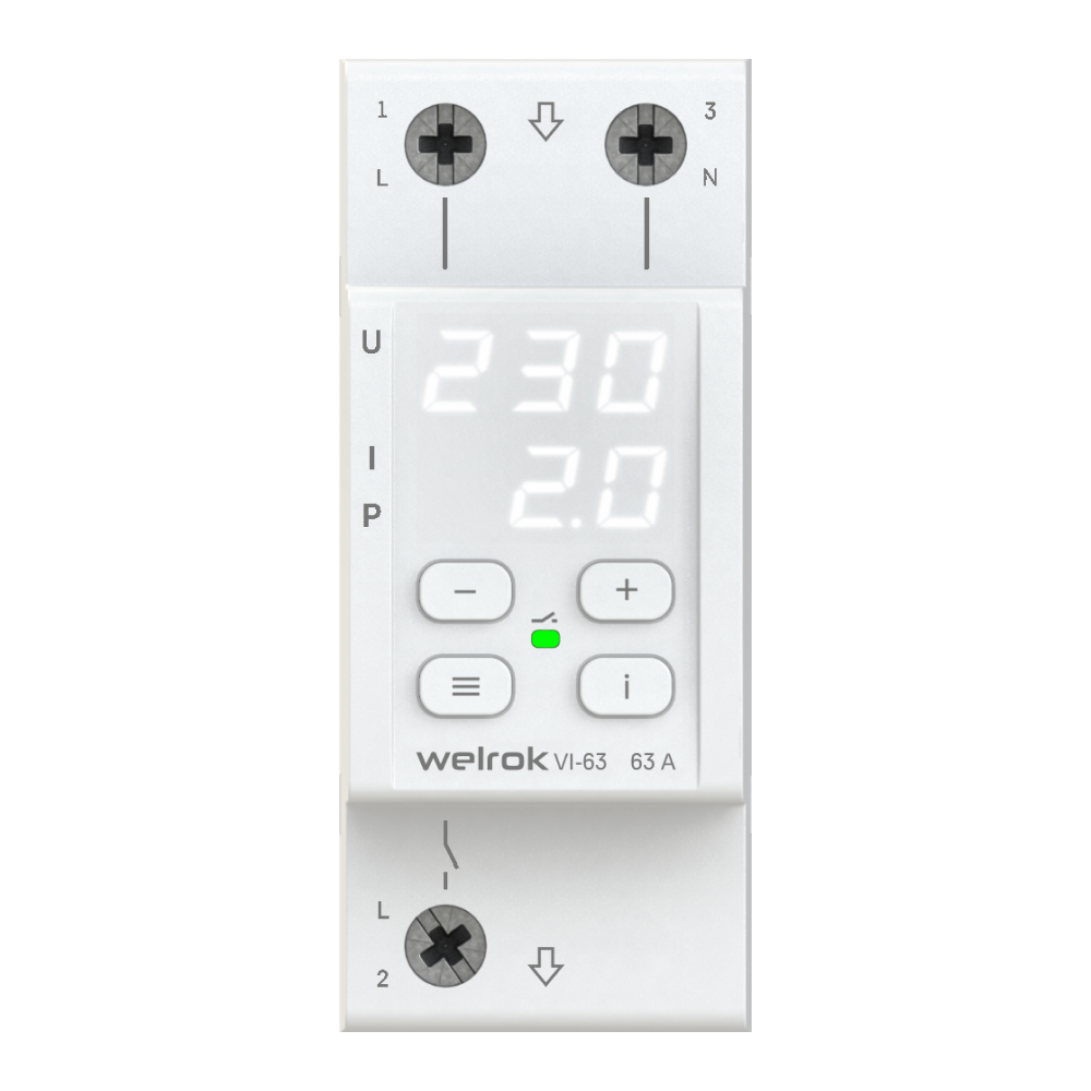 Реле напряжения c контролем тока Welrok VI-63