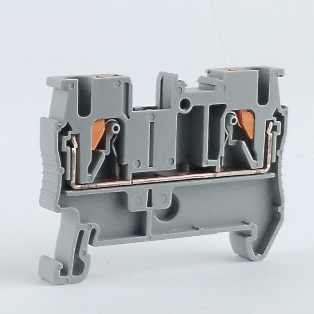 FJT-201- 2,5G Клемма серая проходная , пружинные зажимы, 24A