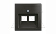 Basic 55 - Лицевая панель для двойной информационной розетки (шато-черный) от интернет-магазина amperkin.by