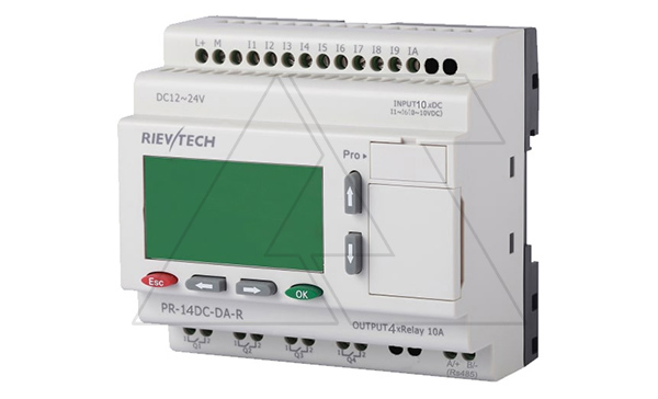 Программируемый логический контроллер PR-14DC-DA-R, 12_24VDC, 10DI(4AI), 4RO, RTC, RS232, RS485, ЖКИ Программируемый логический контроллер PR-14DC-DA-R, 12_24VDC, 10DI(4AI), 4RO, RTC, RS232, RS485, ЖКИ