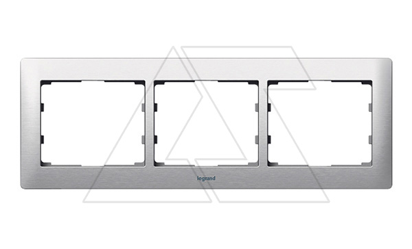 Galea Life - Рамка Metallic на 3 поста горизонтальная, Brushed Aluminium