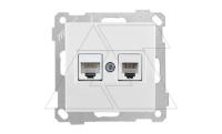 21 - Розетка телефонная RJ-12+RJ-45 кат.5е, белый