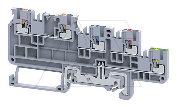 Клемма для 4-х проводного датчика CPSTG1.5/4 /3,5x96,5mm, push-in, 4 присоед.+PE, 1,5(max 2,5)mm2, 13,5A, 250V, серая