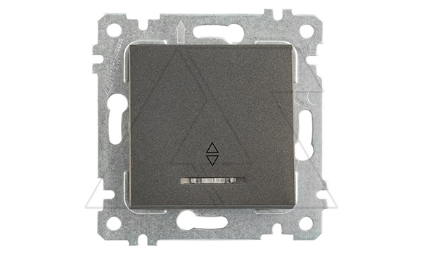 Rita - Переключатель на два направления с подсветкой, пруж. зажимы, дымчатый