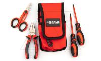 Набор инструмента Scame в пенале: отвертка эл. – 2шт (крест+шлиц), пассатижи, ножницы