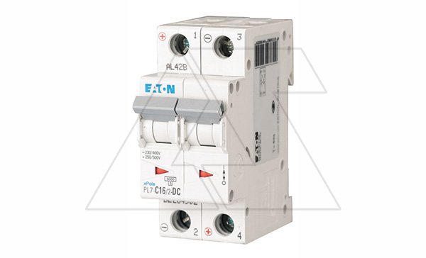 Авт. выключатель PL7-C16/2-DC, 2P, 16A, хар-ка C, 10kA, 250VDC, 2M
