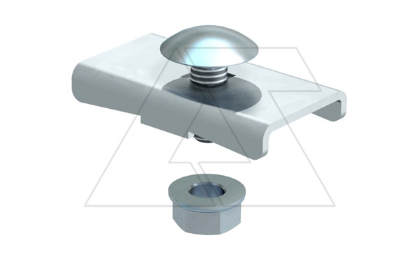Фиксатор LKS 40 FS для крепления лотков лестничного типа высотой борта 45-60мм к кронштейнам, конв. оцинк.