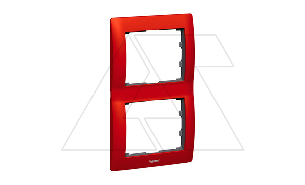 Galea Life - Рамка Metallic на 2 поста вертикальная, Magic Red