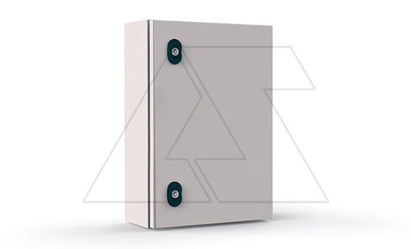 Щит ECOR моноблочный 1000x800x300мм (ВхШхГ) навесной с монтажной панелью, 1 глухая дверь, 2 замка, 2 пластины кабельного ввода, RAL7035, IP66