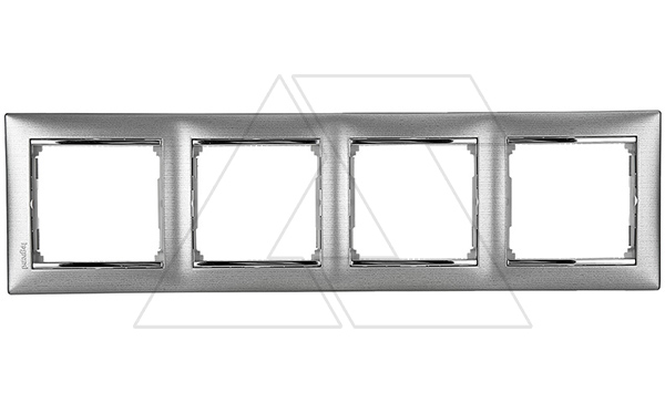 Valena - Рамка 4 поста верт/гориз, алюминий матовый