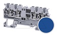Клемма проходная CX2.5/4BU /5x74,7mm, пружинная, 4 присоед., 2,5(max 4)mm2, 24A, 1000V, синяя от интернет-магазина amperkin.by