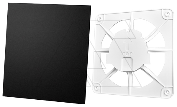 Решетка вентиляционная с панелью декоративной универсальной dRim, пластик, черный матовый