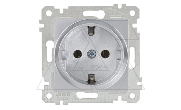 Rita - Розетка 2P+E, нерж. сталь