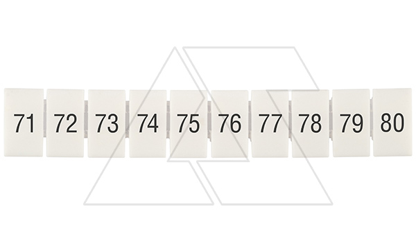 Маркировка клеммных модулей CA509/K5/H/71-80 для клемм 5mm, гориз. "71..80" (упак. 100шт.)