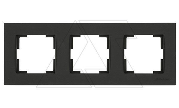 Rita - Рамка 3 поста, горизонтальный монтаж, черный мат