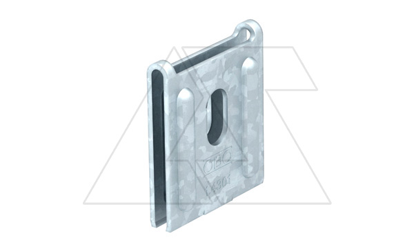 Крепление K 12 1818 FS для подвеса или крепления проволочных лотков к поверхности, с отверстием 11х20мм, гальван. оцинк.