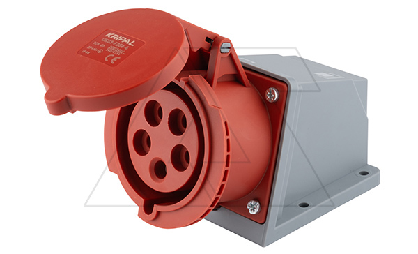Разъем пром. силовой CEE настенный угловой, гнездо, 32A, 3P+N+E 6h, 346_415VAC 50/60Hz, IP44, серия Hexie