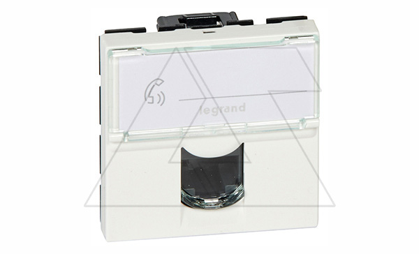 Mosaic - Розетка RJ-45 Кат. 5e UTP, 2М с окном маркировки, белый