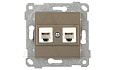Rita - Розетка 2хRJ-45 кат. 5e UTP, антрацит от интернет-магазина amperkin.by